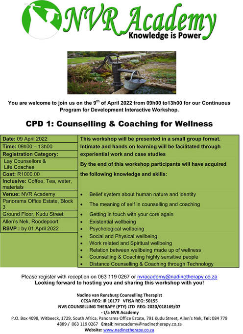 CPD 1: Counselling & Coaching for Wellness
